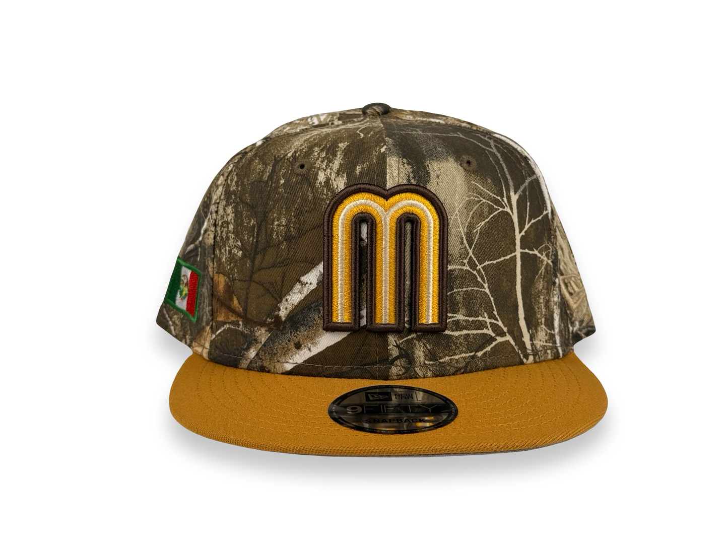 Mexico WBC New Era Cap 9FIFTY Snapback Hat Real Tree Camo Mexico Flag Side Patch