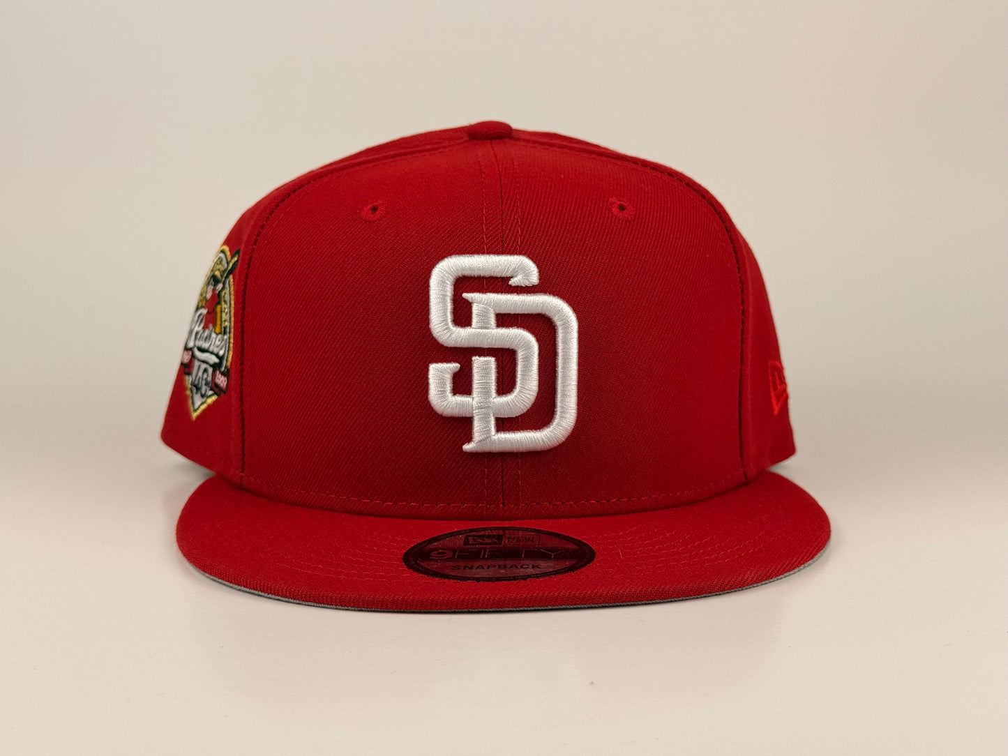 San Diego Padres MLB New Era Cap 9FIFTY Snapback Hat Red 40th Anniversary Side Patch