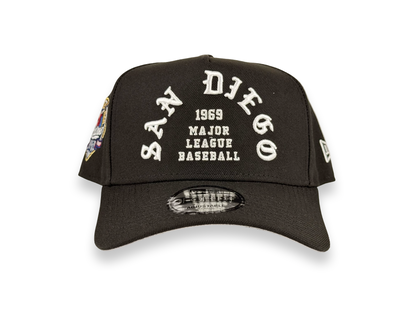San Diego Padres Old English Script MLB New Era Cap 9FORTY A-Frame Snapback Hat