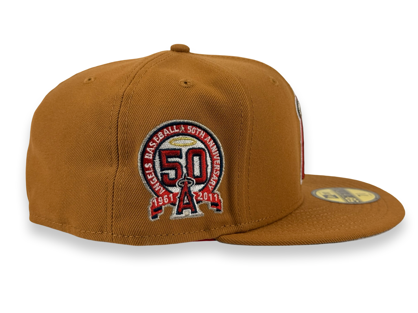 Anaheim Angels New Era Cap 59FIFTY Fitted Hat 50th Anniversary Side Patch