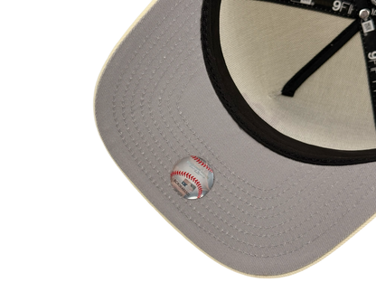 Los Angeles Dodgers New Era Cap 9FIFTY A-Frame Snapback Hat Full Cream with Pink First World Series Side Patch