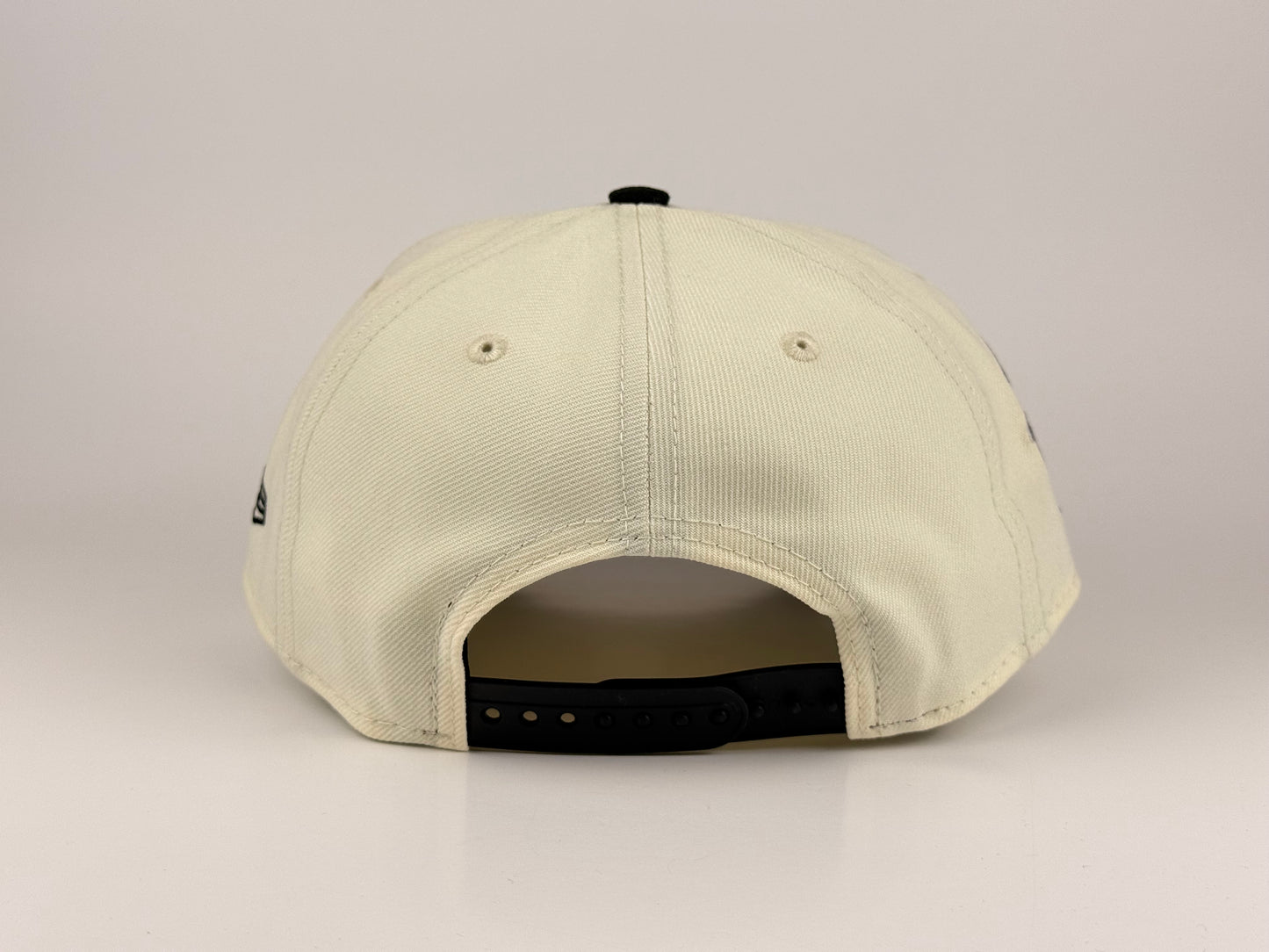 San Diego Padres MLB New Era Cap 9FORTY A-Frame Snapback Hat Cream Crown Black Visor 25th Anniversary Side Patch