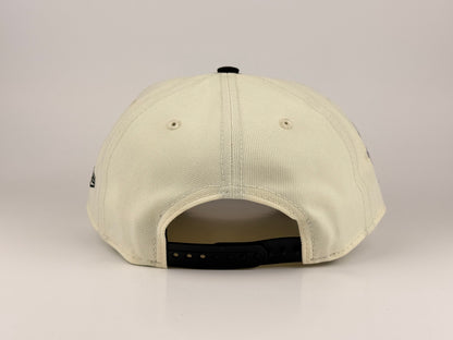San Diego Padres MLB New Era Cap 9FORTY A-Frame Snapback Hat Cream Crown Black Visor 25th Anniversary Side Patch