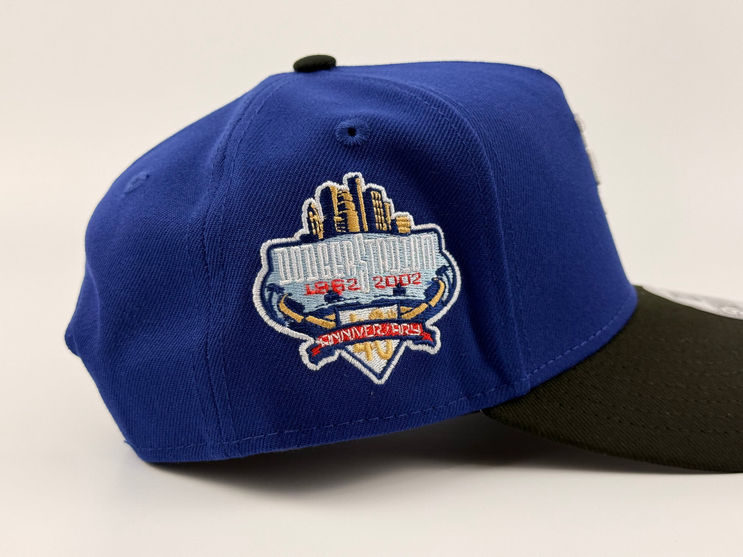 Los Angeles Dodgers New Era Cap 9FORTY A-Frame Snapback Hat Blue Crown Black Visor 40th Anniversary Side Patch
