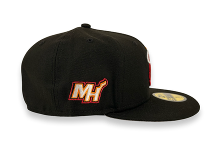Miami Heat NBA New Era Cap 59FIFTY Fitted Hat Black