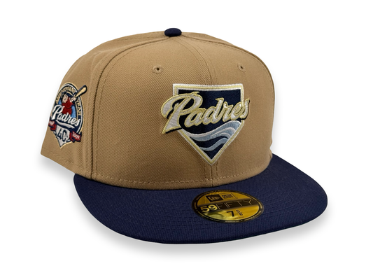 San Diego Padres New Era Cap 59FIFTY Fitted Hat 2004 MLB Logo 40th Anniversary Side Patch
