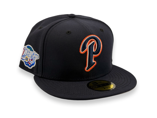 San Diego Padres "P" (Glow in the Dark) New Era Cap 59FIFTY Fitted Hat Navy Blue 1998 World Series Side Patch