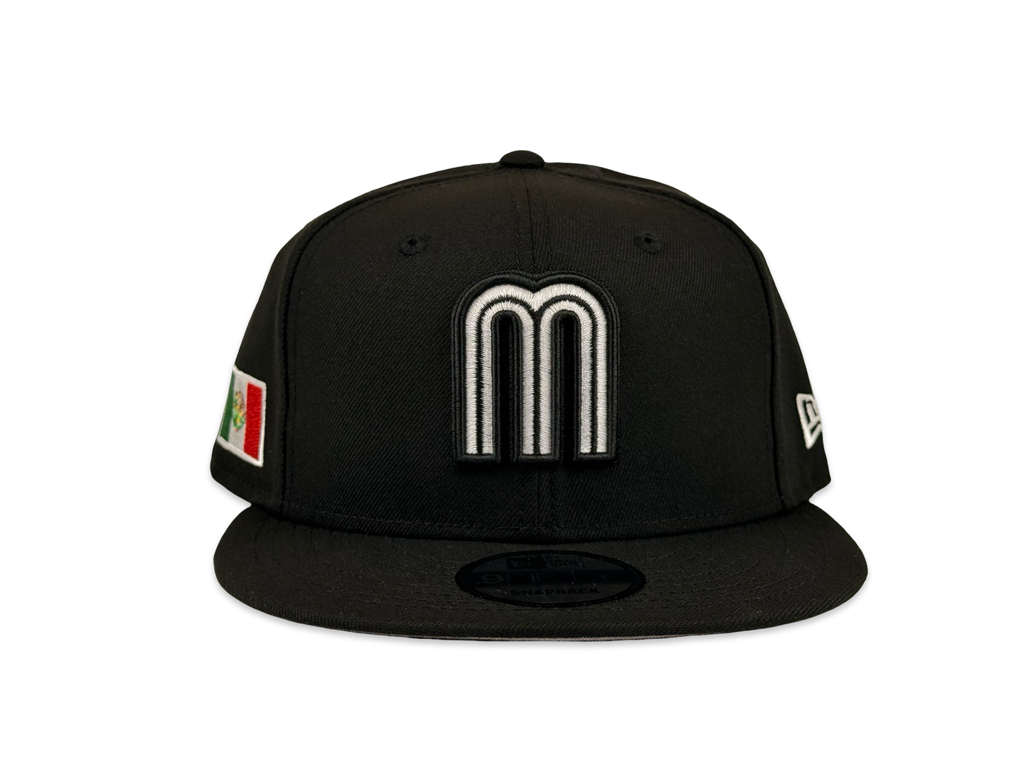 Mexico WBC New Era Cap 9FIFTY Snapback Hat Black Mexico Flag Side Patch