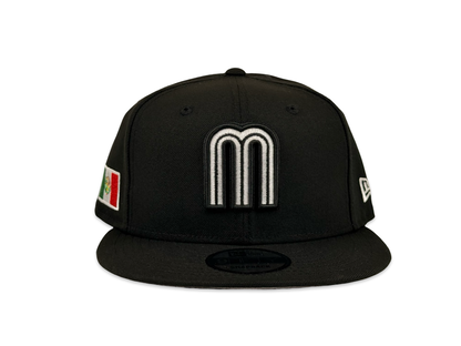 Mexico WBC New Era Cap 9FIFTY Snapback Hat Black Mexico Flag Side Patch