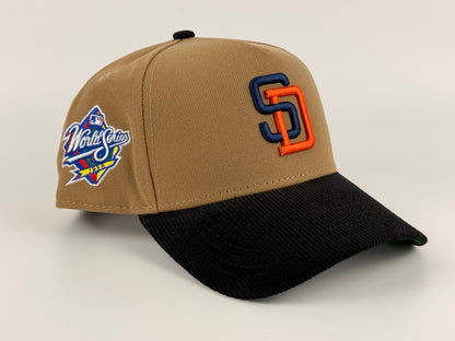 San Diego Padres New Era Cap 9FORTY A-Frame Snapback Hat Corduroy Visor 1998 World Series Side Patch