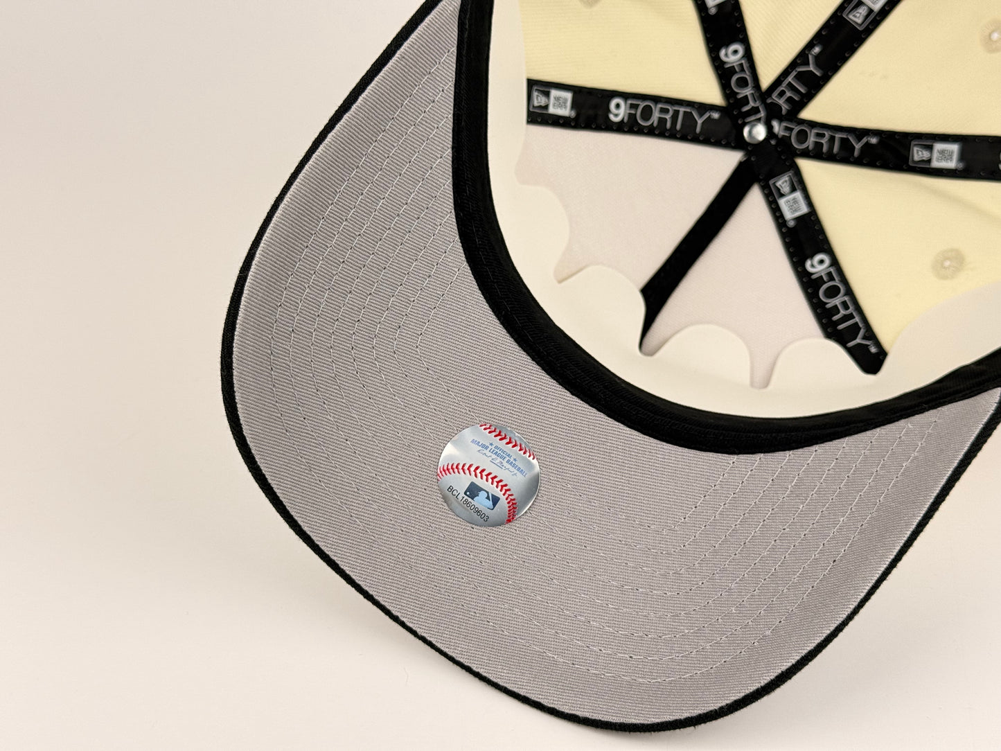San Diego Padres MLB New Era Cap 9FORTY A-Frame Snapback Hat Cream Crown Black Visor 25th Anniversary Side Patch