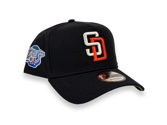 San Diego Padres New Era Cap 9FORTY A-Frame Snapback Hat Navy Blue 1998 World Series Side Patch