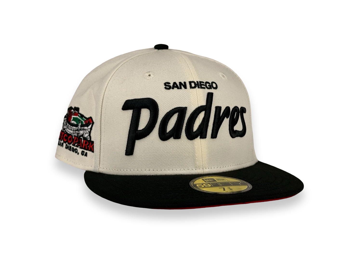 San Diego Padres Script MLB New Era Cap 59FIFTY Fitted Hat