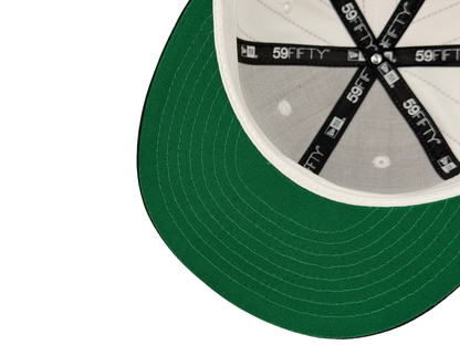 San Diego Padres Pinstripe New Era Cap 59FIFTY Fitted Hat White Crown Navy Blue Visor 25th Anniversary Side Patch