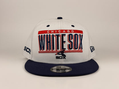 Chicago White Sox MLB New Era Cap 9FIFTY Snapback Hat White Crown Navy Blue Visor