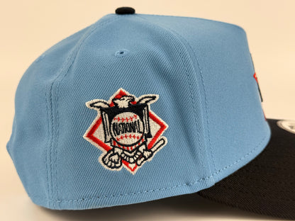 Miami Marlins New Era Cap 9FORTY A-Frame Snapback Hat Sky Blue Navy Visor National League Side Patch