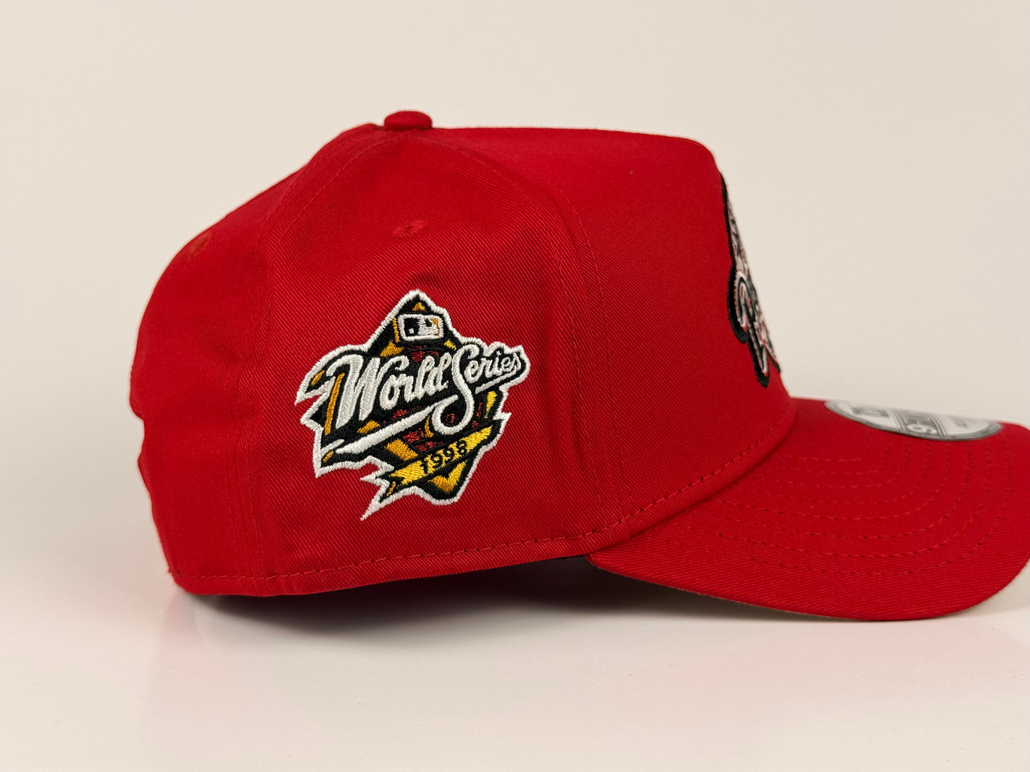 San Diego Padres Baseball Club New Era Cap 9FORTY A-Frame Snapback Hat Red 1998 World Series Side Patch