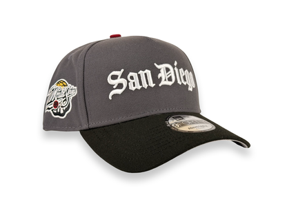 San Diego Padres Old English Script MLB New Era Cap 9FORTY A-Frame Snapback Hat
