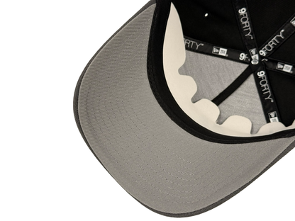 Mexico WBC New Era Cap 9FORTY A-Frame Snapback Hat Black Crown Charcoal Gray Visor Aztec Calendar Side Patch