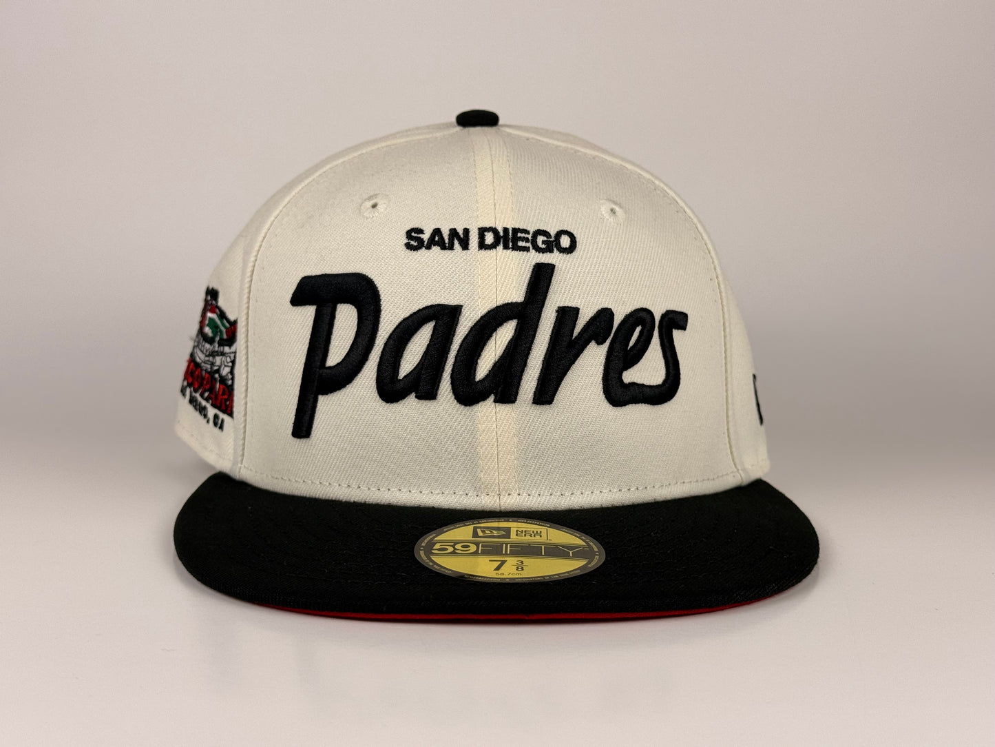 San Diego Padres Script MLB New Era Cap 59FIFTY Fitted Hat