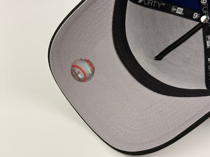 Los Angeles Dodgers New Era Cap 9FORTY A-Frame Snapback Hat Blue Crown Black Visor 40th Anniversary Side Patch