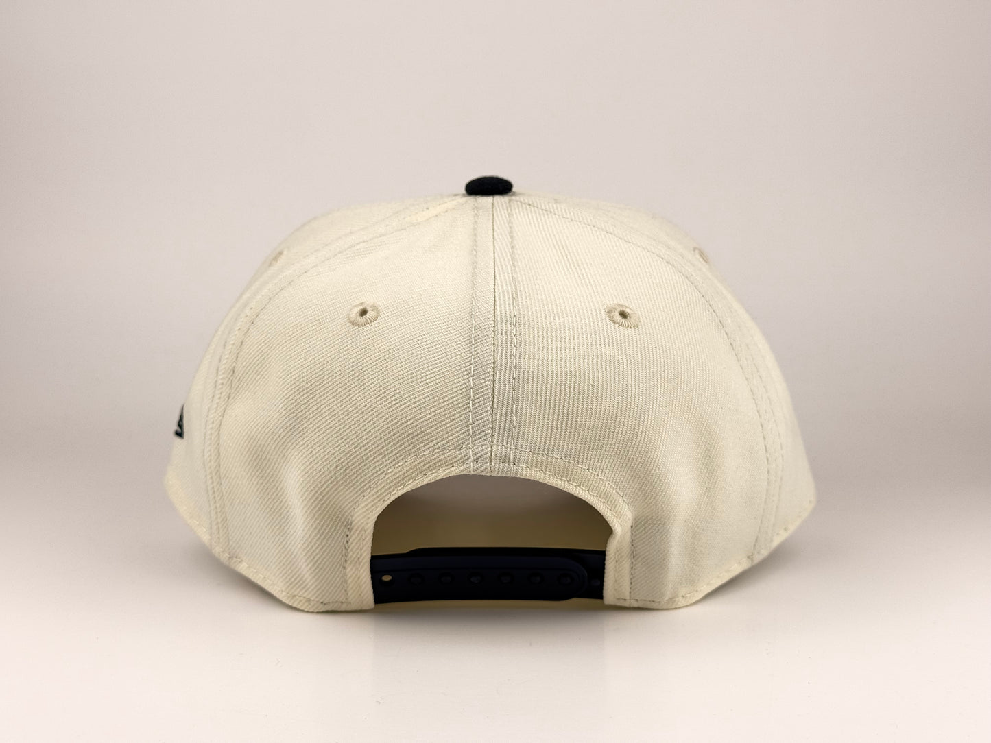 Miami Marlins MLB New Era Cap 9FORTY A-Frame Snapback Hat Cream Crown Navy Blue Visor