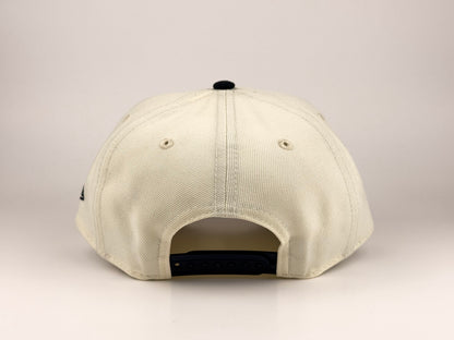 Miami Marlins MLB New Era Cap 9FORTY A-Frame Snapback Hat Cream Crown Navy Blue Visor