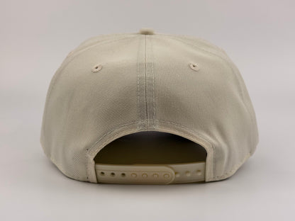 Los Angeles Dodgers New Era Cap 9FIFTY A-Frame Snapback Hat Full Cream with Pink First World Series Side Patch