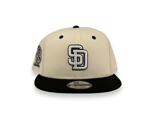 San Diego Padres MLB New Era Cap 9FIFTY Snapback Hat Cream Crown Black Visor 25th Anniversary Side Patch