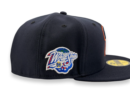 San Diego Padres "P" (Glow in the Dark) New Era Cap 59FIFTY Fitted Hat Navy Blue 1998 World Series Side Patch