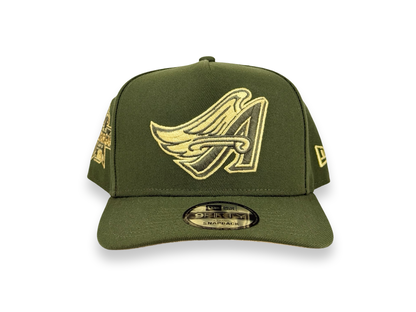 Anaheim Angels MLB New Era Cap 9FIFTY A-Frame Snapback Hat Olive Green 2010 All Star Game Side Patch