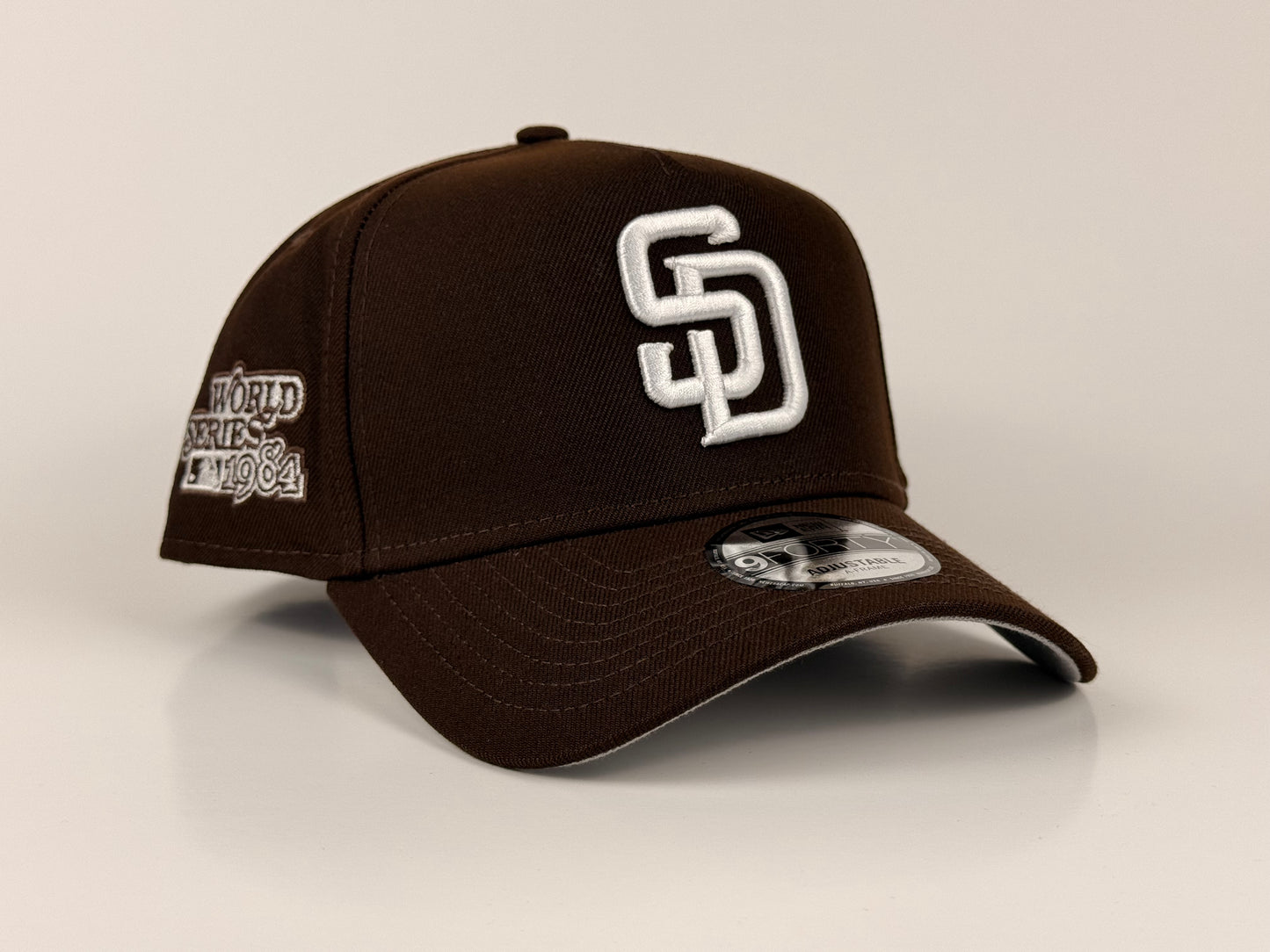 San Diego Padres New Era Cap 9FORTY A-Frame Snapback Hat Brown 1984 World Series Side Patch