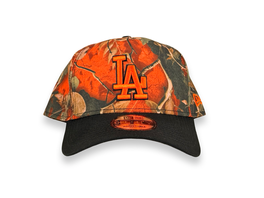 Los Angeles Dodgers Orange Real Tree  MLB New Era Cap 9FORTY A-Frame Snapback Hat