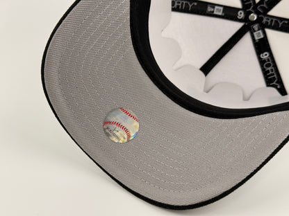 San Diego Padres New Era Cap 9FORTY A-Frame Snapback Hat White Crown Black Visor Gold Stitch 25th Anniversary Side Patch