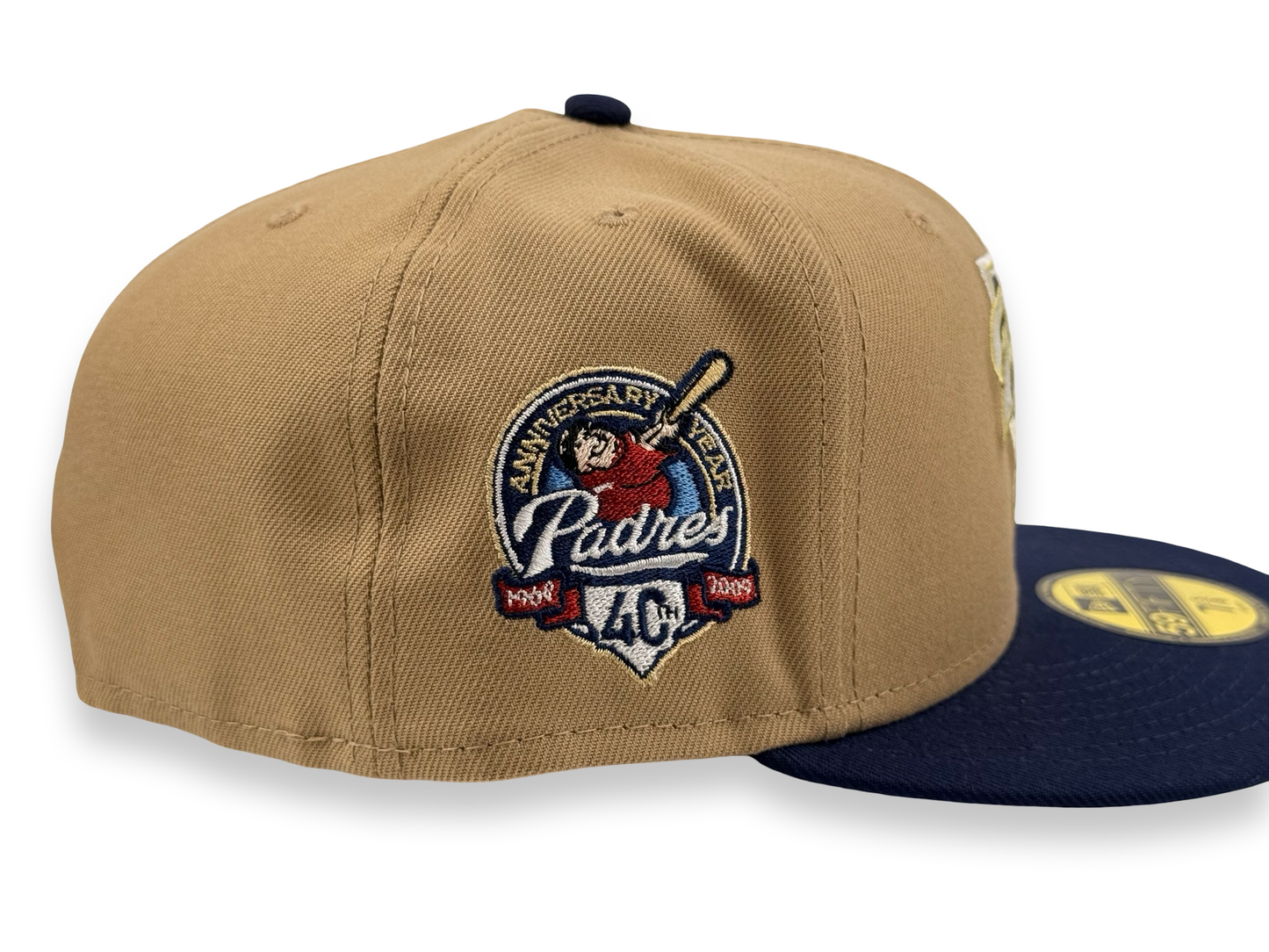 San Diego Padres New Era Cap 59FIFTY Fitted Hat 2004 MLB Logo 40th Anniversary Side Patch