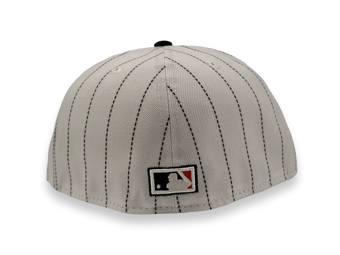 San Diego Padres Swinging Friar Pinstripes New Era Cap 59FIFTY Fitted Hat White Crown Navy Blue Visor 25th Anniversary Side Patch