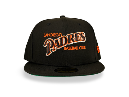 San Diego Padres Baseball Club Script MLB New Era Cap 59FIFTY Fitted Hat
