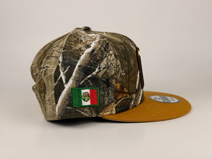 Mexico WBC New Era Cap 9FIFTY Snapback Hat Real Tree Camo Mexico Flag Side Patch