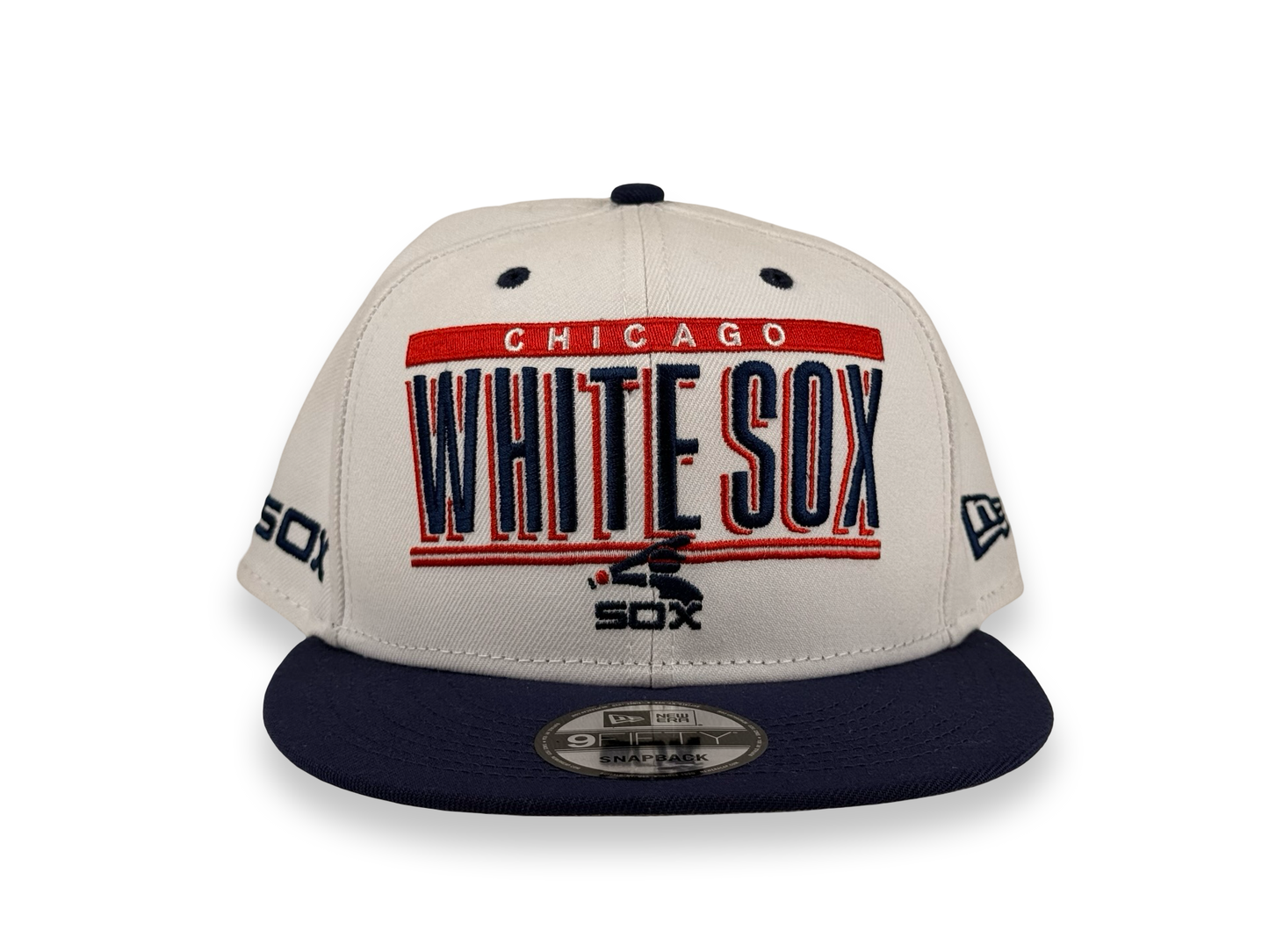 Chicago White Sox MLB New Era Cap 9FIFTY Snapback Hat White Crown Navy Blue Visor