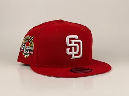 San Diego Padres MLB New Era Cap 9FIFTY Snapback Hat Red 40th Anniversary Side Patch