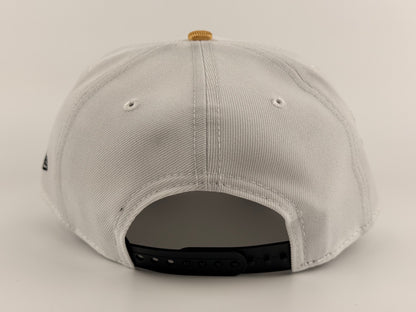 San Diego Padres New Era Cap 9FORTY A-Frame Snapback Hat White Crown Black Visor Gold Stitch 25th Anniversary Side Patch