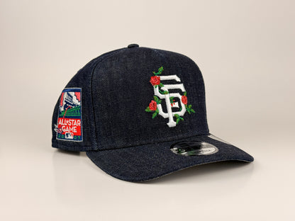 San Francisco Giants MLB New Era Cap 9FIFTY A-Frame Snapback Hat Demin 2007 All Star Game Side Patch