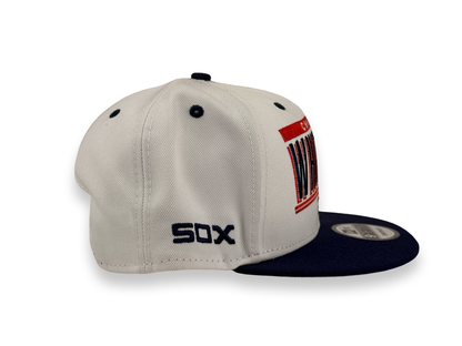 Chicago White Sox MLB New Era Cap 9FIFTY Snapback Hat White Crown Navy Blue Visor