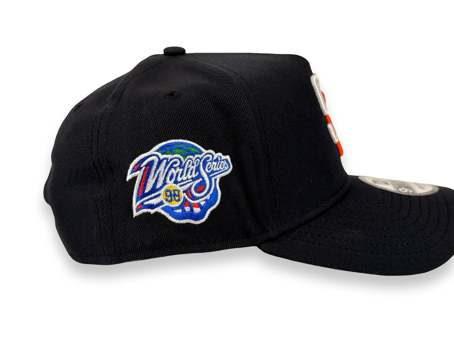 San Diego Padres New Era Cap 9FORTY A-Frame Snapback Hat Navy Blue 1998 World Series Side Patch