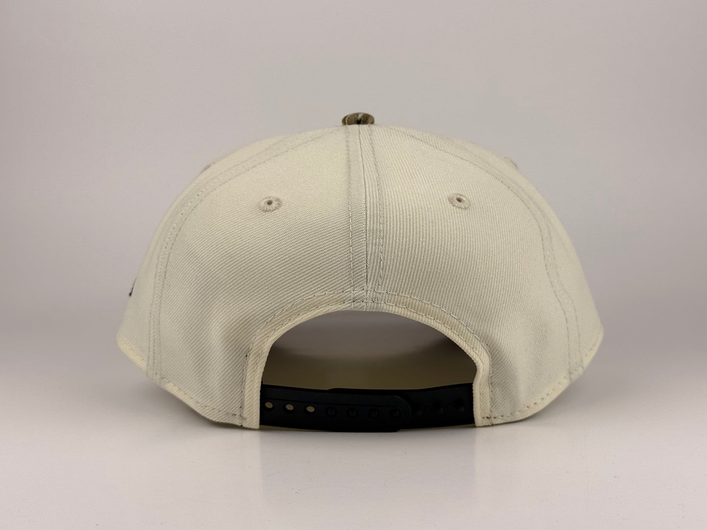San Diego Padres MLB New Era Cap 9FORTY A-Frame Snapback Hat Cream Crown Real Tree Camo Visor