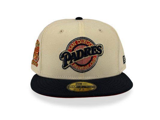 San Diego Padres Baseball Club New Era Cap 59FIFTY Fitted Hat 25th Anniversary Side Patch